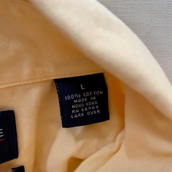 Roundtree & Yorke Short Sleeve Button Down Shirt Yellow Men's Large - Picture 7 of 8